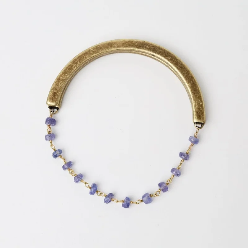 Ladies bracelets couple sets-Single Bead Chain of Tanzanite Bracelet