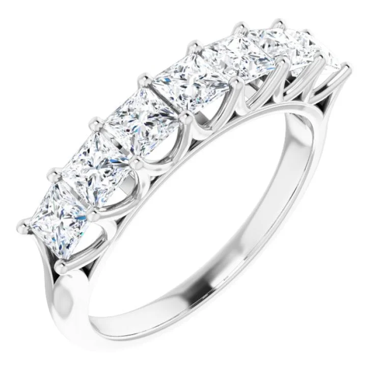 Ladies rings natural gems-Platinum 1 3/8 CTW Natural Diamond Anniversary Band