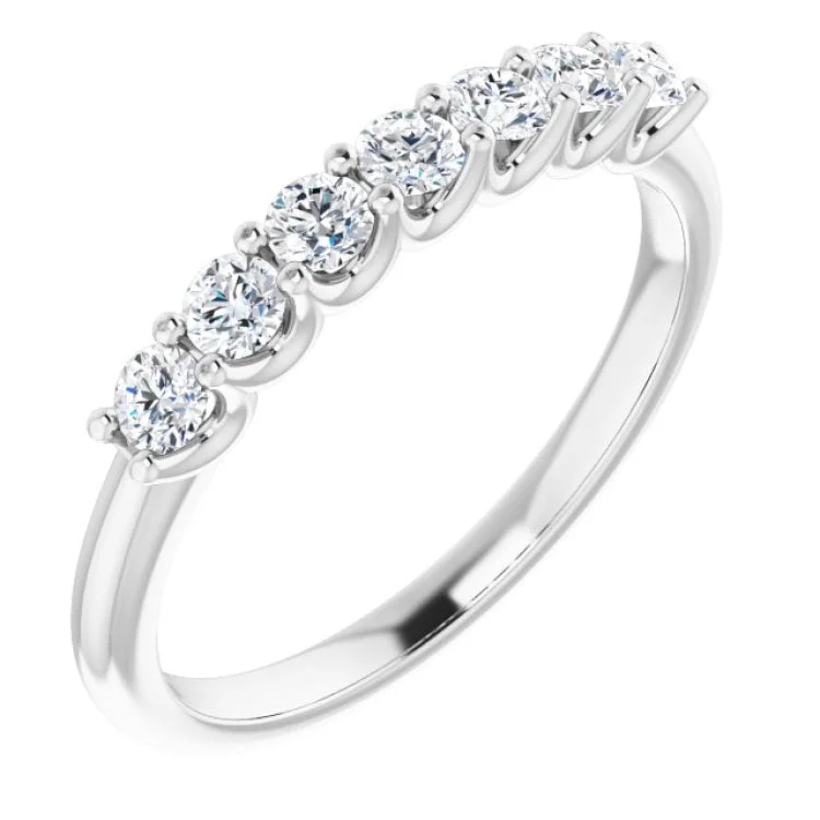 Ladies rings minimalist charm-Platinum 3/8 CTW Natural Diamond Anniversary Band