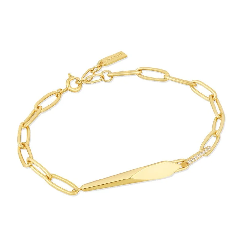 Ladies bracelets luxurious designs-Gold Geometric Chunky Chain Bracelet