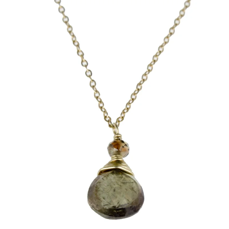 Champagne Garnet One Drop Necklace