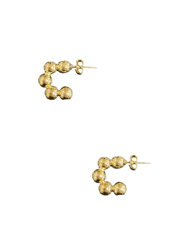 Ladies rings investment value-Ball Hoop Earrings - Gold