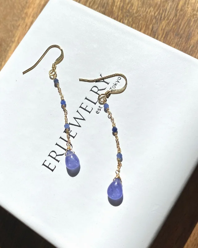 Ladies rings jade charms-Tanzanite Bohemian Earrings