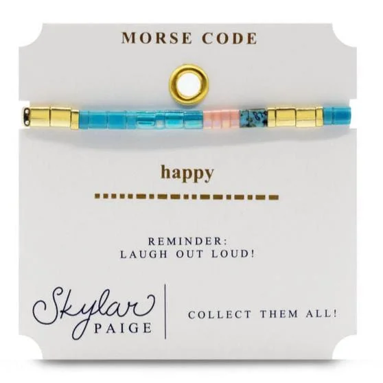 Ladies bracelets Mother’s Day-Happy - Morse Code Tila Beaded Bracelet