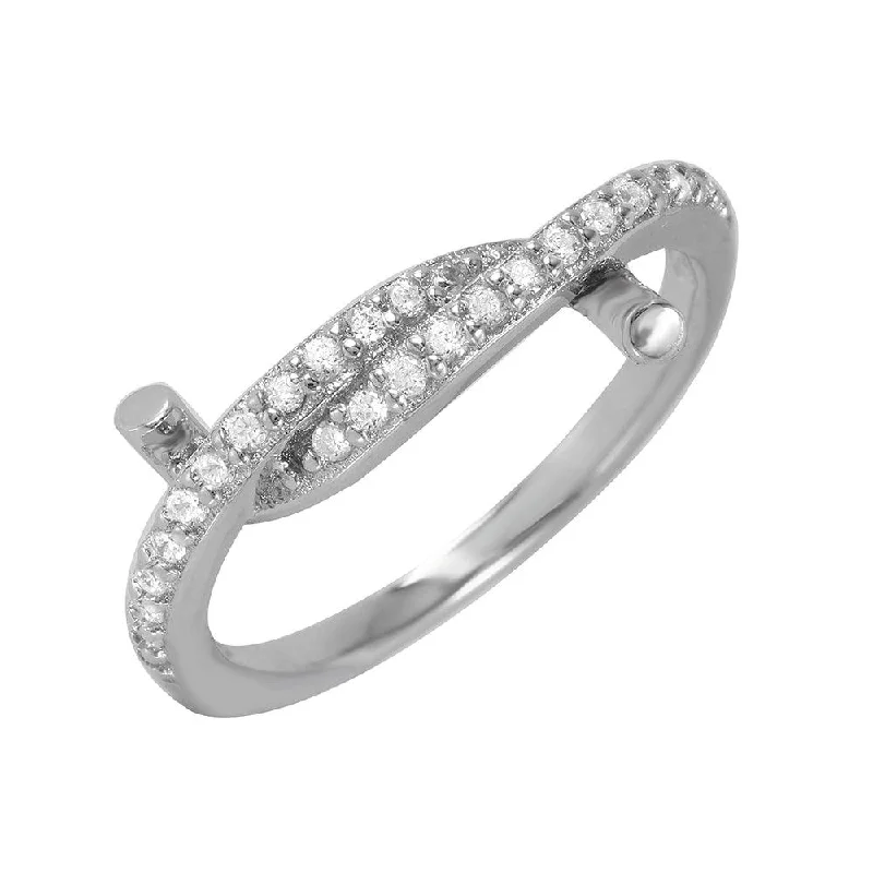 Ladies rings elegant looks-Silver 925 Rhodium Plated Twirl Ring - BGR00940