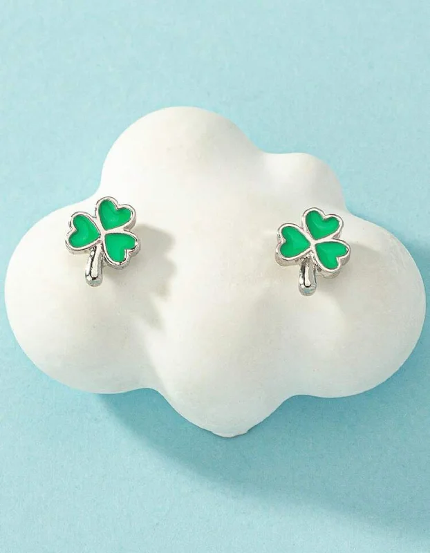 Ladies rings minimalist appeal-St. Patrick's Day Clover Earrings