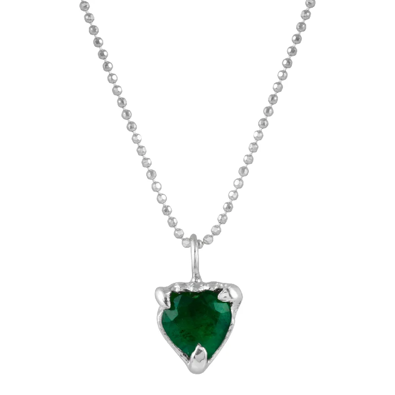 Emerald Heart Pendant Necklace