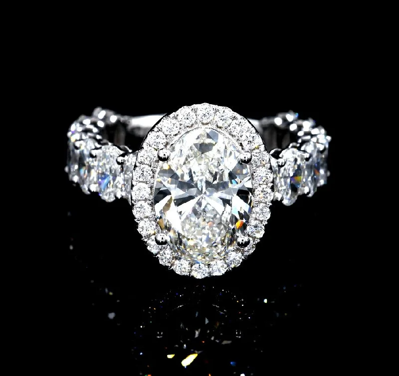 Ladies engagement rings proposal ideas-Oval-Cut Lab Diamond Engagement Ring