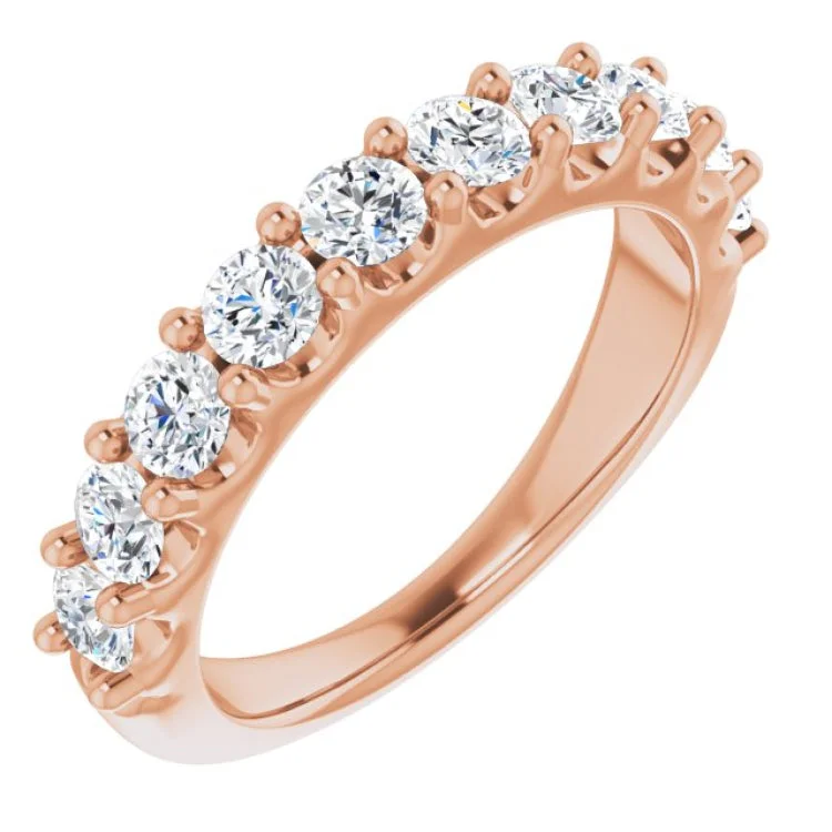 Ladies rings boho flair-14K Rose 1 1/5 CTW Diamond Anniversary Band