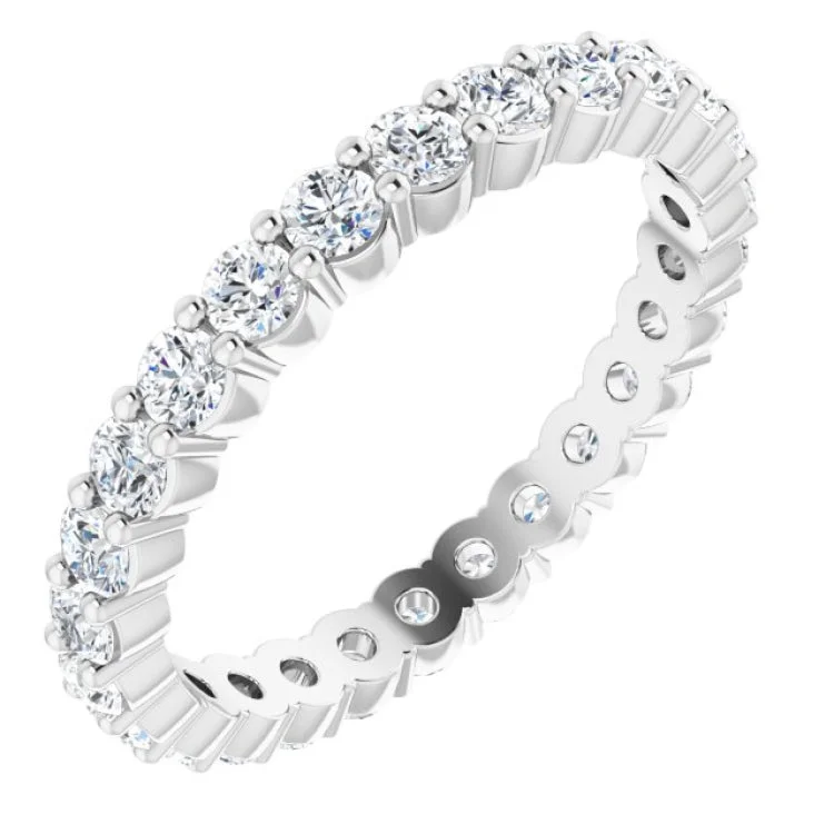 Ladies rings party wear-18K White 7/8 CTW Natural Diamond Eternity Band Size 7