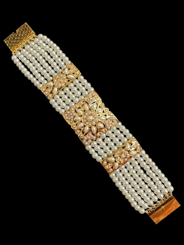 Ladies bracelets limited editions-B167 pearl jadau bracelet ( SHIPS IN 3 WEEKS )