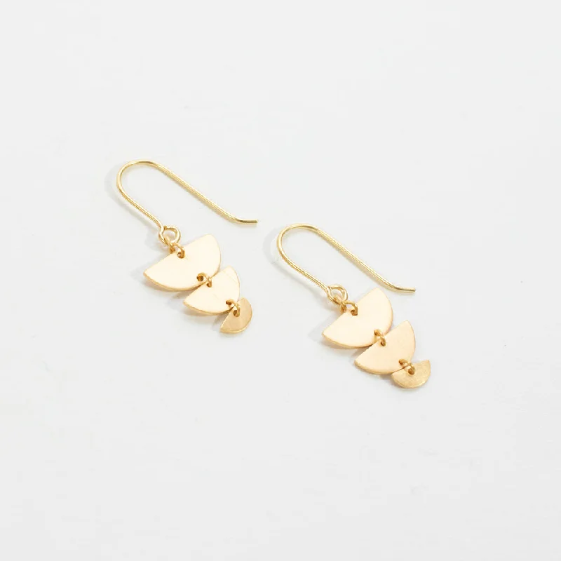 Ladies rings mature styles-Brushed Gold Vermeil Descending Half Circles Earrings