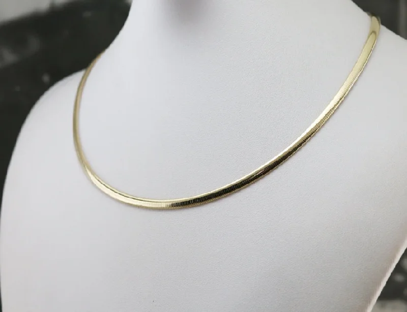 Italian Gold Omega Chain Necklace