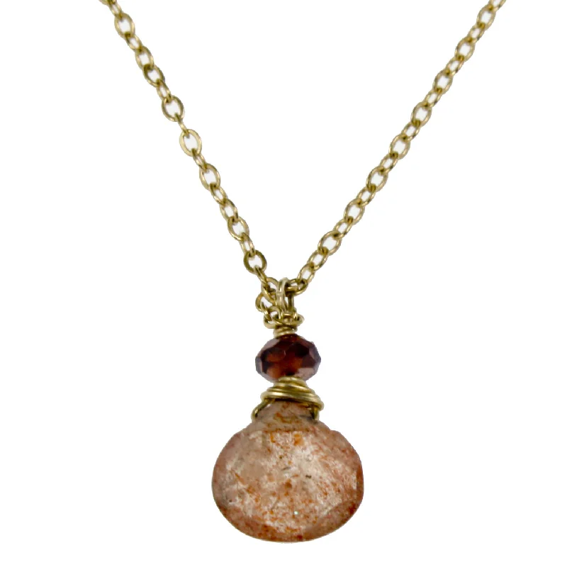 Sunstone One Drop Necklace