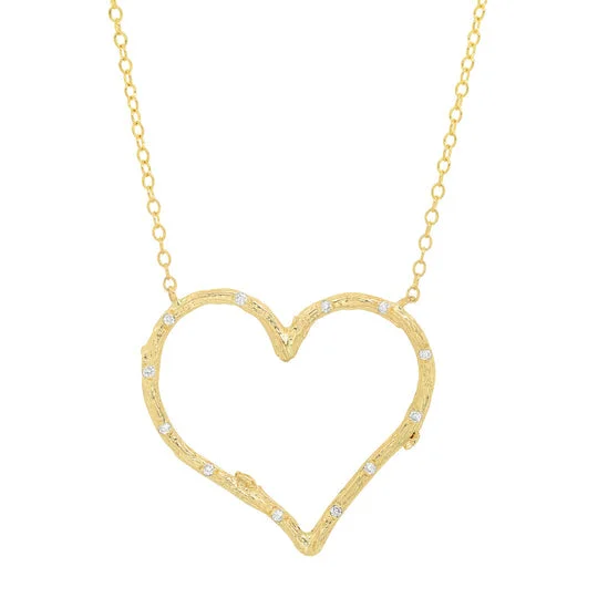 Willow Heart Necklace with Diamonds