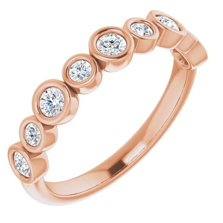 Ladies rings Asian designs-14K Rose 1/2 CTW Lab-Grown Diamond Anniversary Band