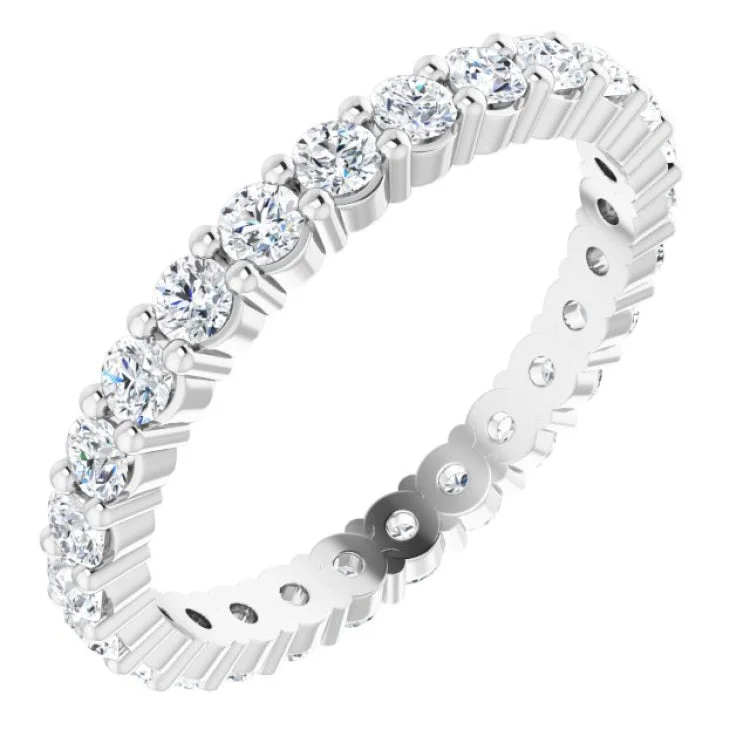 Ladies rings collectible items-14K White 9/10 CTW Lab-Grown Diamond Eternity Band Size 5