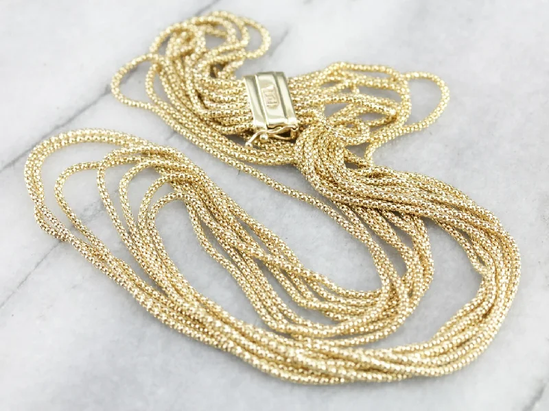 Yellow Gold Multi Strand Necklace