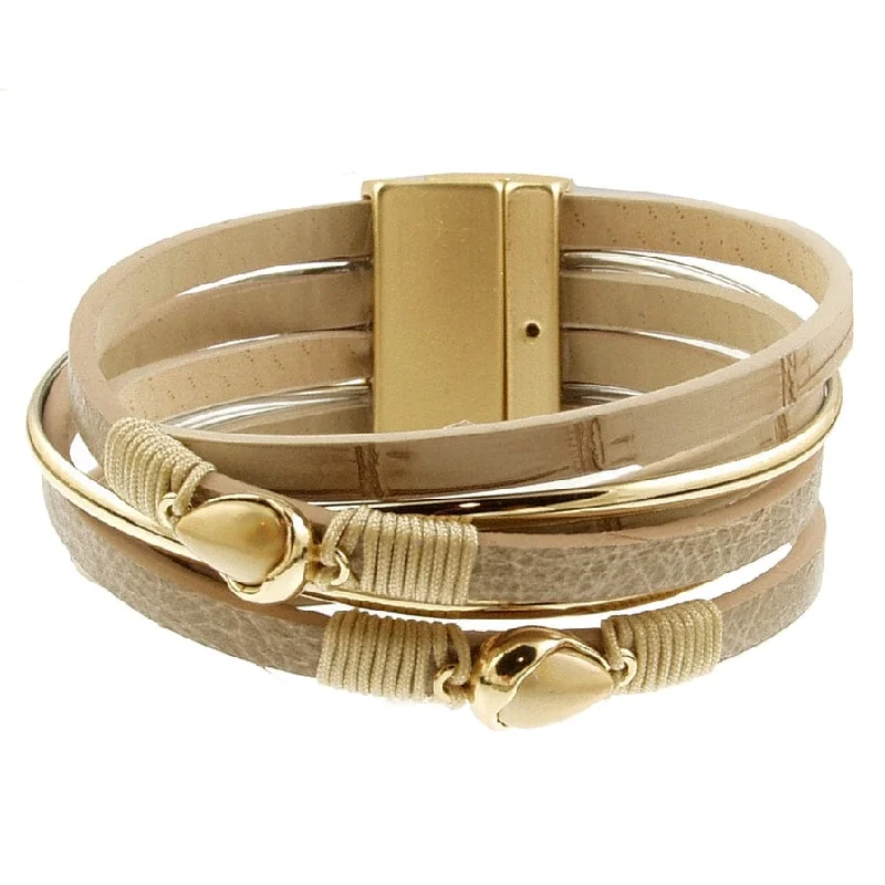 Ladies bracelets discount offers-Matte Gold Beige Print Bracelet