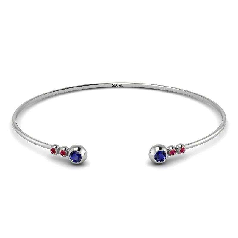 Ladies bracelets memory keepsakes-Geometric Bezel Sapphire Bracelet - Josie No. 60