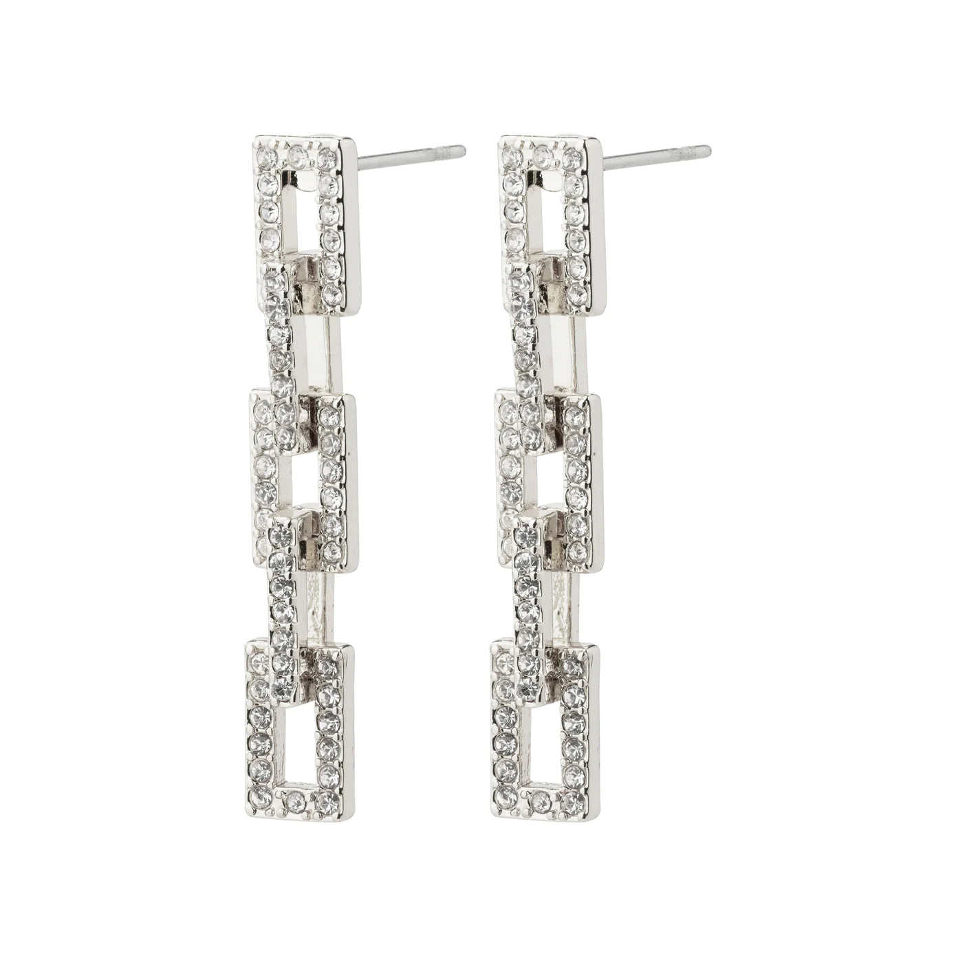 Ladies rings thumb designs-Coby Silver Plated Crystal Earrings