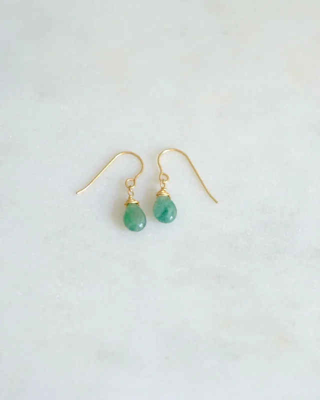 Ladies rings jade charms-Emerald deep green Earrings