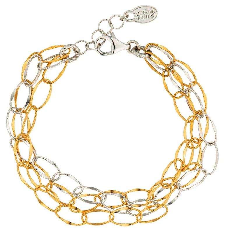 Ladies bracelets holiday gifts-Sterling Silver & Yellow Gold Plated Cara Bracelet