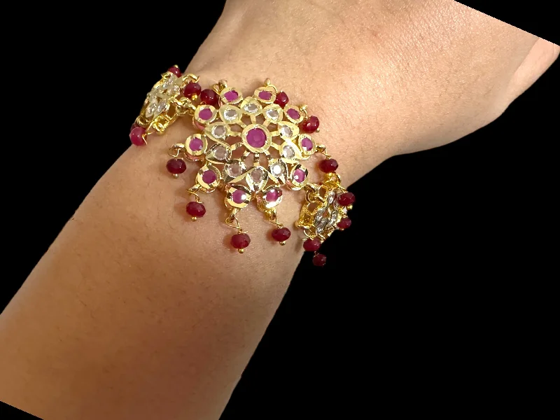 Ladies bracelets couple sets-Amal hyderabadi bracelet in ruby  ( READY TO SHIP )