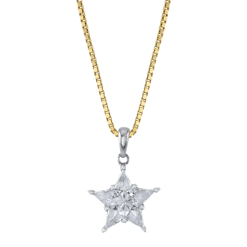 Multistone Diamond Star Charm Necklace