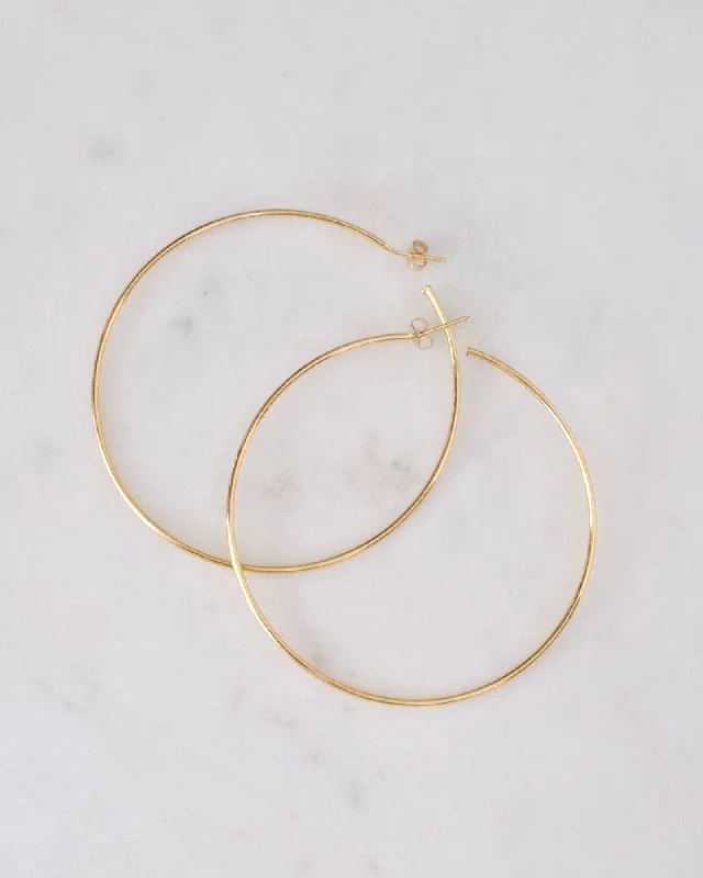 Ladies rings gothic charm-Gold Large Hoop Earrings