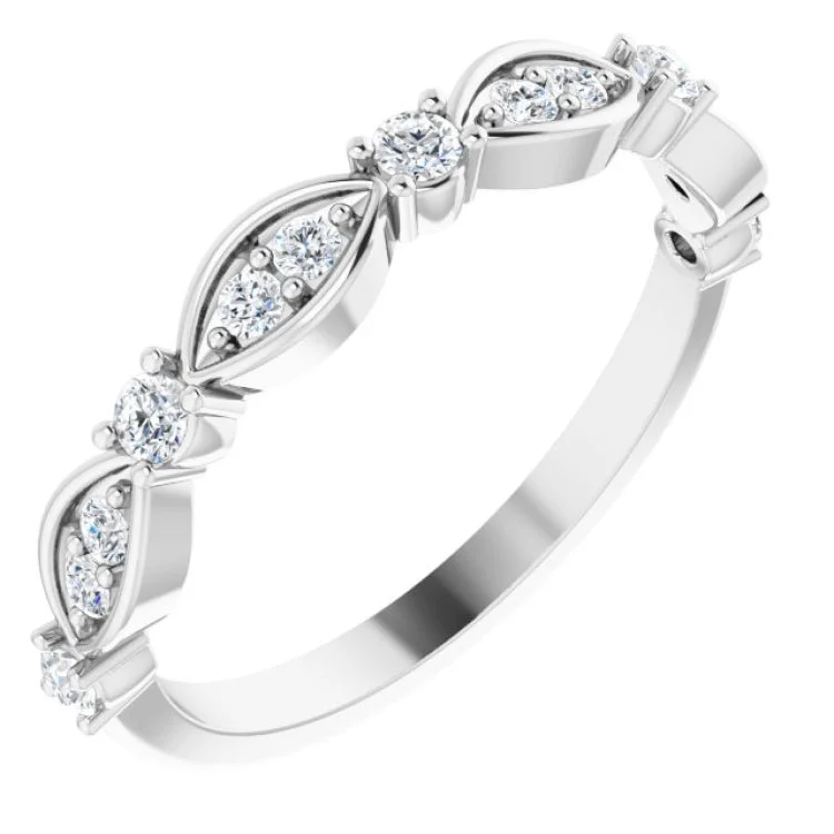 Ladies rings unique designs-14K White 1/3 CTW Lab-Grown Diamond Anniversary Band