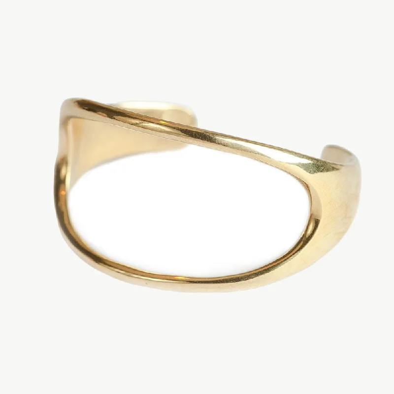 Ladies bracelets anniversary picks-Open Oval Statement Cuff Bracelet