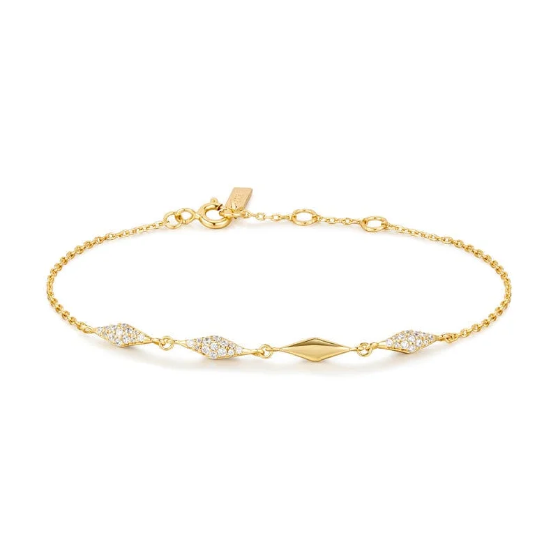 Ladies bracelets online shopping-Gold Multi Sparkle Bracelet