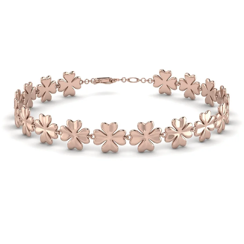 Ladies bracelets office wear-Flower Gold Bracelet - Simone No. 2