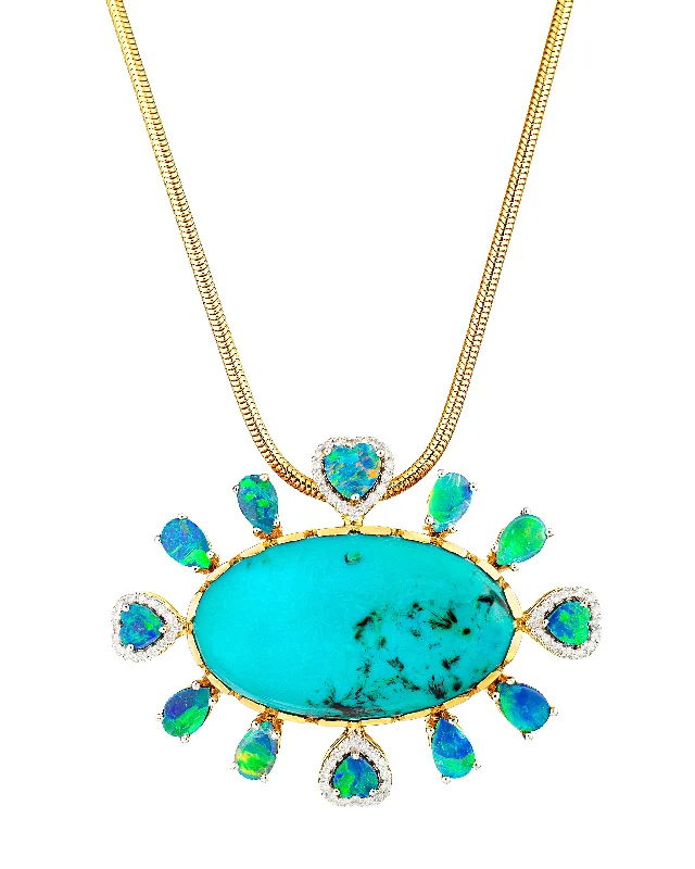 Gem Silica Opal Pendant Necklace