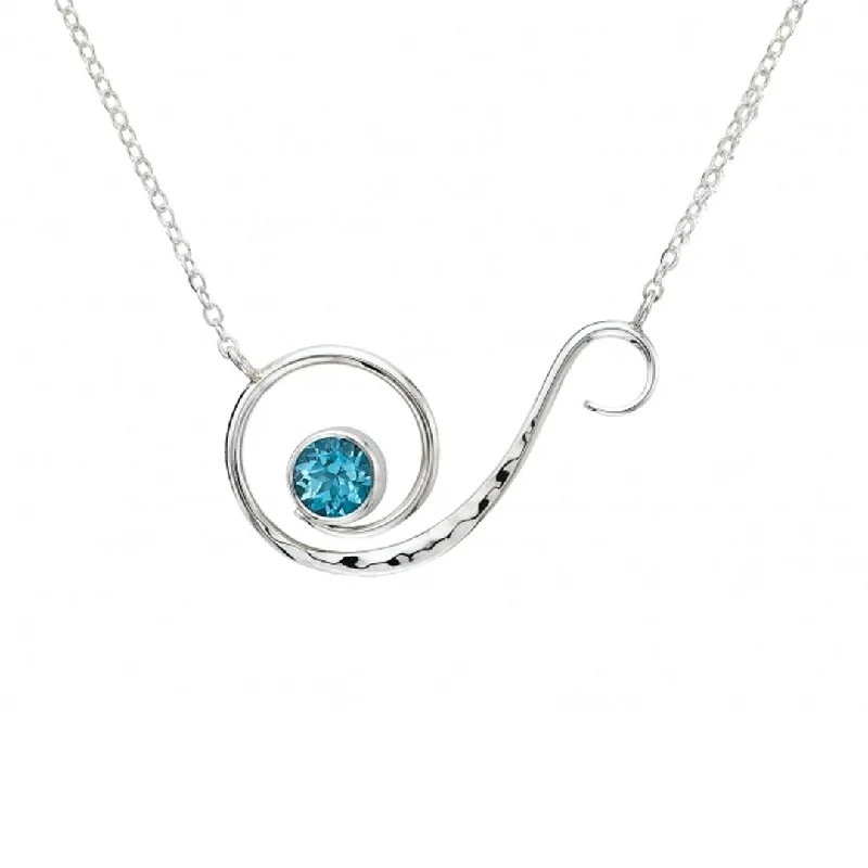 Blue Topaz Sterling Silver Necklace