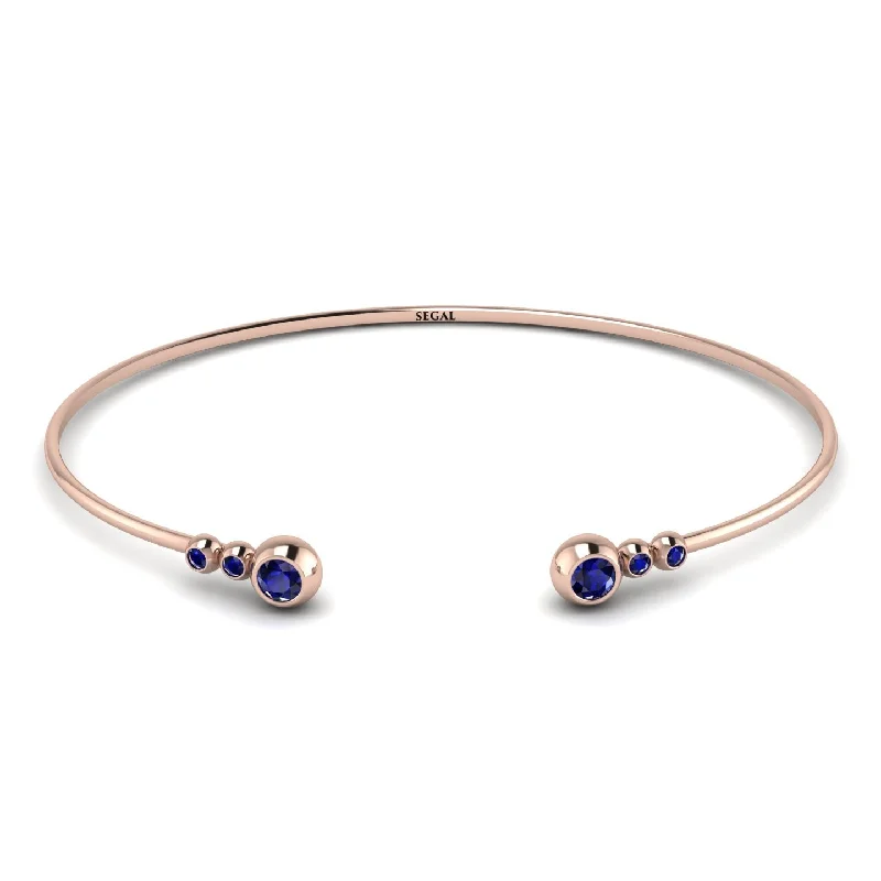 Ladies bracelets discount offers-Geometric Bezel Sapphire Bracelet - Josie No. 74