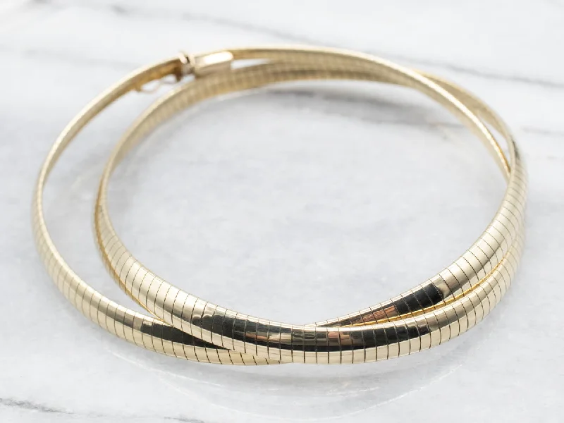 Yellow Gold Omega Collar Necklace