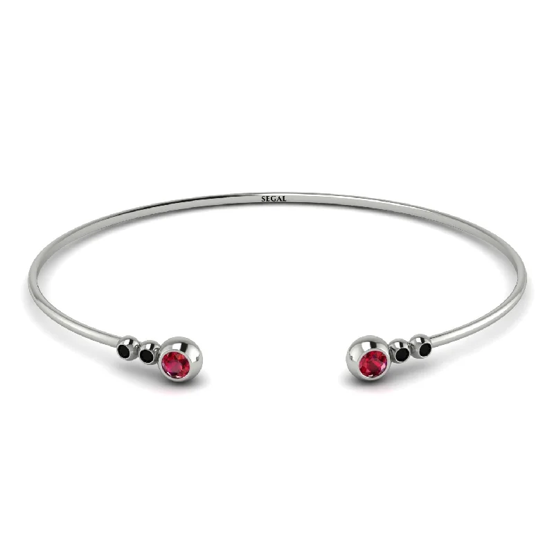 Ladies bracelets daily essentials-Geometric Bezel Ruby Bracelet - Josie No. 42