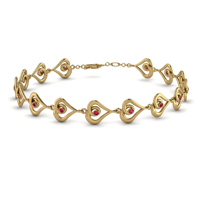 Ladies bracelets price options-Heart Ruby Bracelet - Martha No. 10