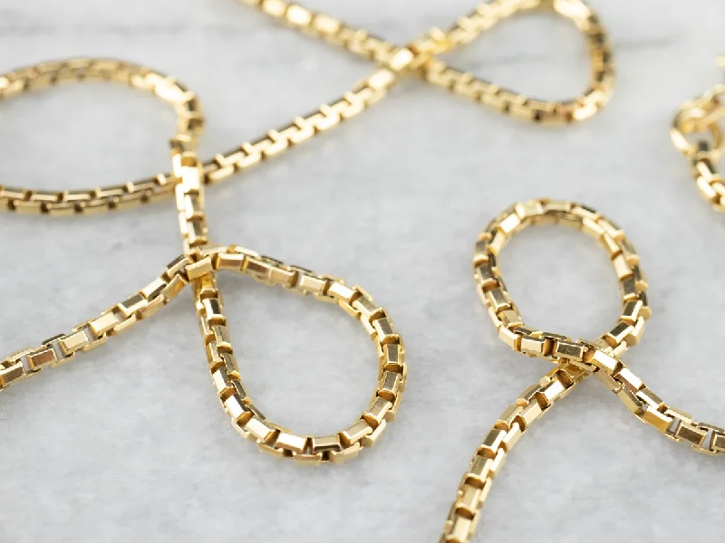 18K Gold Box Chain Necklace