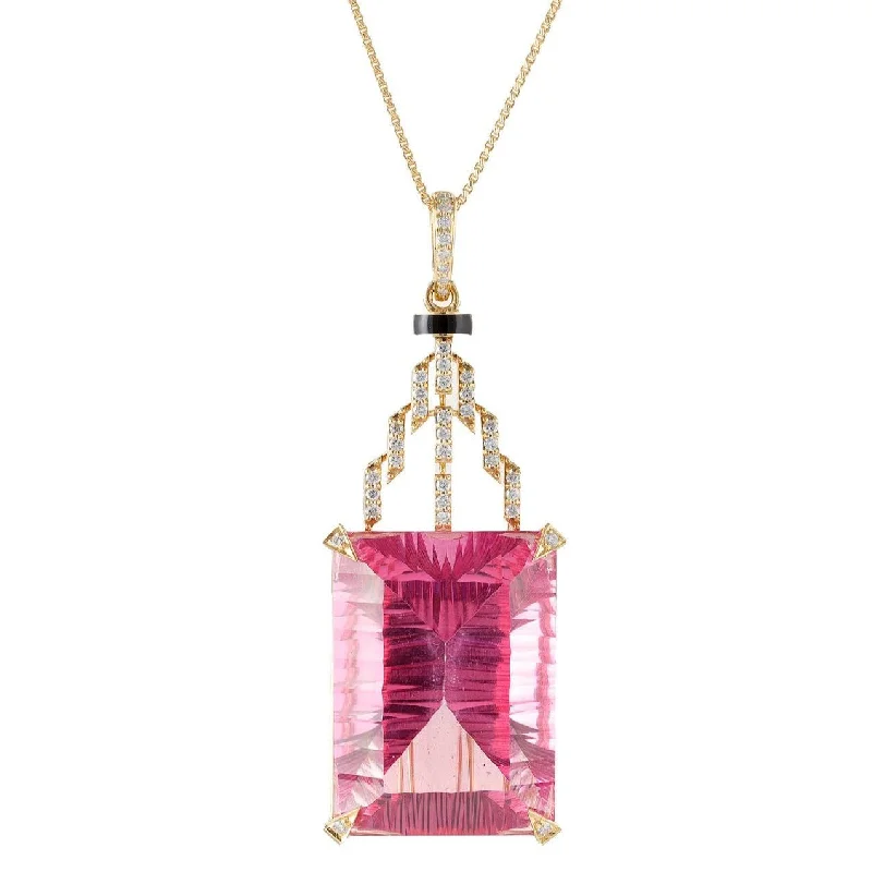 Pink Quartz Pendant Necklace