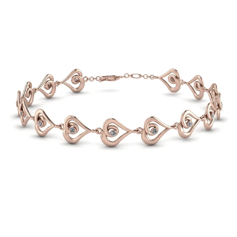 Ladies bracelets Christmas designs-Heart Diamond Bracelet - Martha No. 2