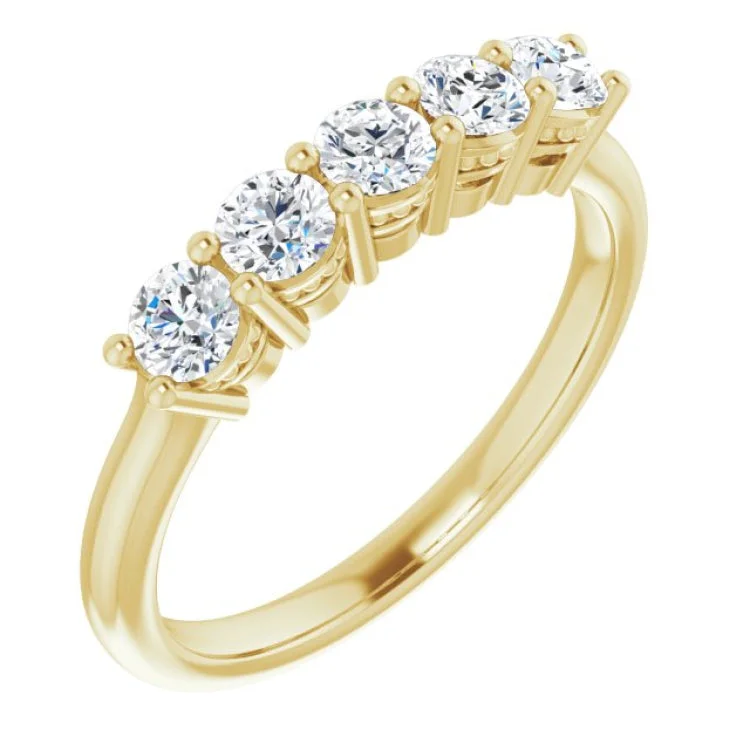 Ladies rings creative pieces-14K Yellow 1/6 CTW Natural Diamond Anniversary Band