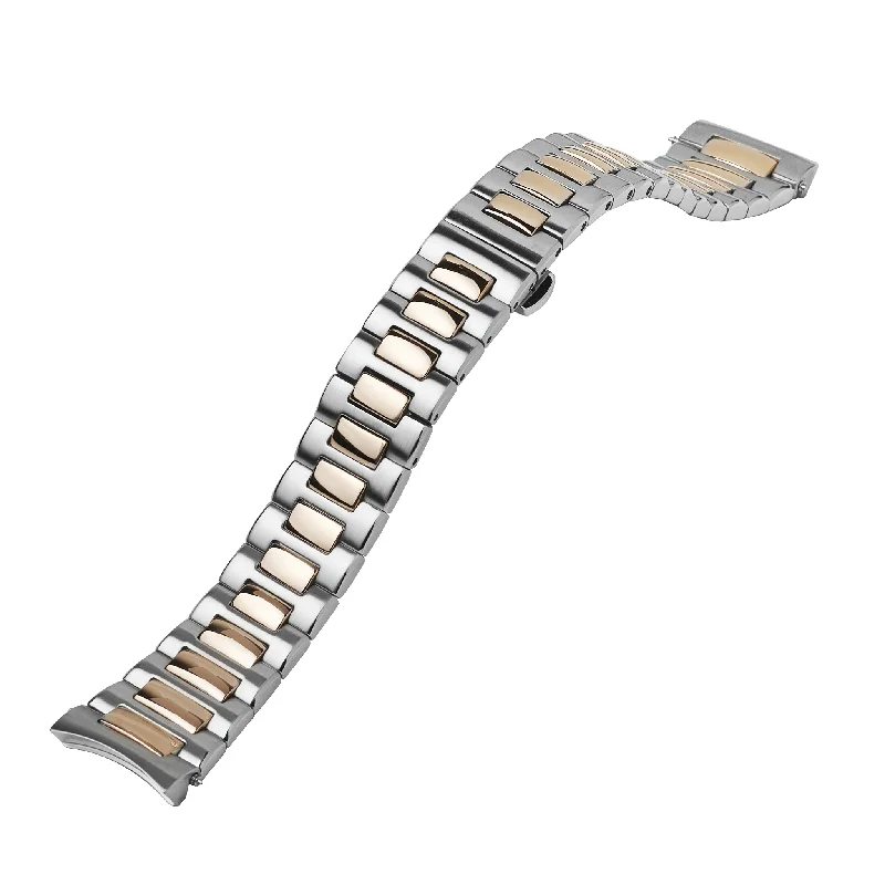 Ladies bracelets gift ideas-NMK926/935 Watch Bracelet: Nautilus Two-Tone Rose Gold Finish