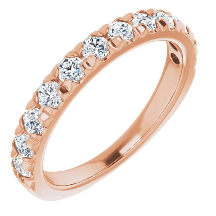 Ladies rings affordable finds-14K Rose 7/8 CTW Lab-Grown Diamond Anniversry Band