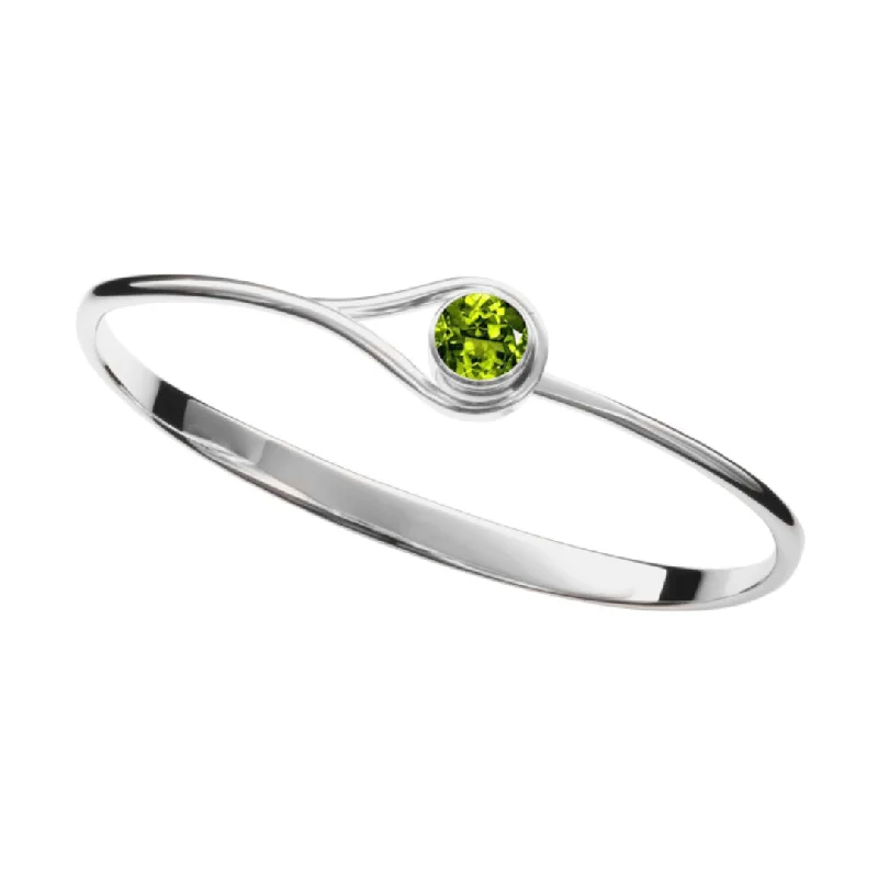 Ladies bracelets latest trends-Sterling Silver Faceted Peridot Desire Bracelet