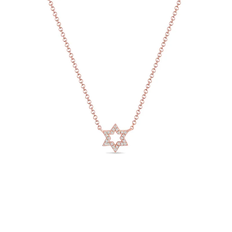 0.07 ctw Diamond Star of David Necklace