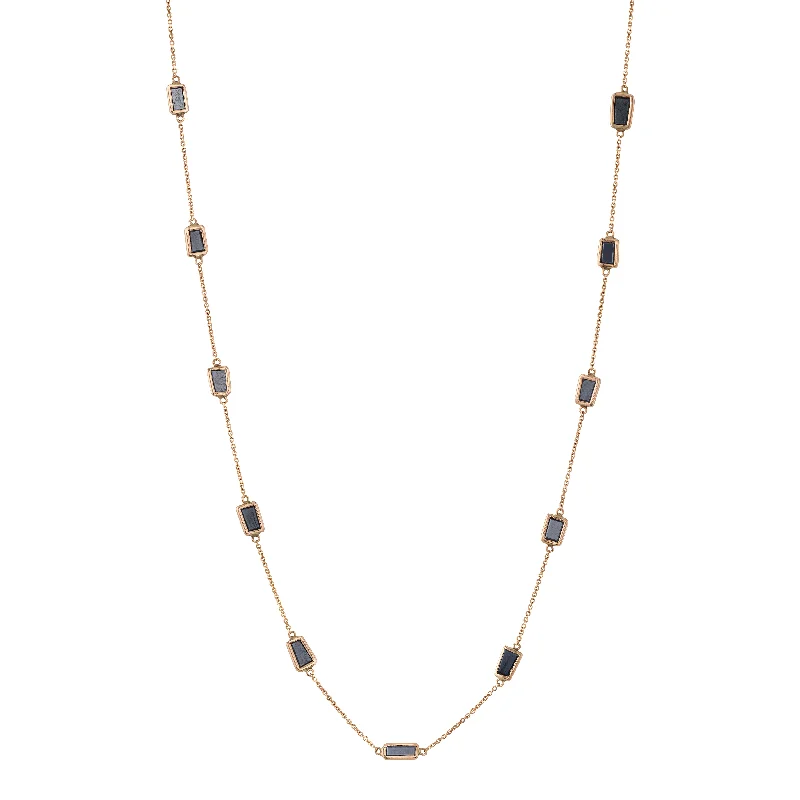 Flow Diamond Baguette Necklace