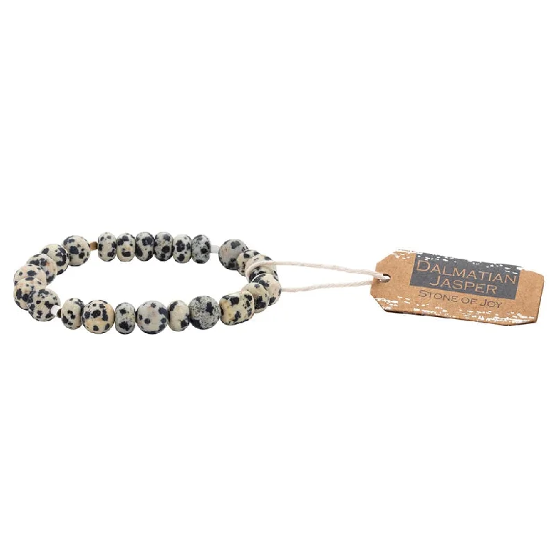 Ladies bracelets hypoallergenic-Stone Stack Bracelet - Dalmatian Jasper - Stone of Joy